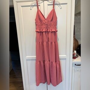 En Saison Pink ruffle maxi dress size small: cottage core